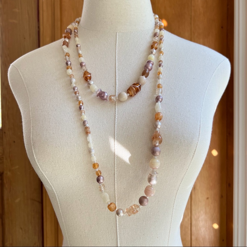 Vintage Glass Beaded Wrap Necklace